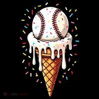 Baseball Drip Boy Ice Cream Cone Drip Baseball Premium T-Shirt
