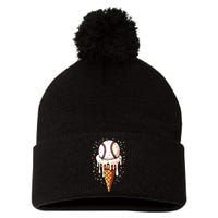 Baseball Drip Boy Ice Cream Cone Drip Baseball Pom Pom 12in Knit Beanie