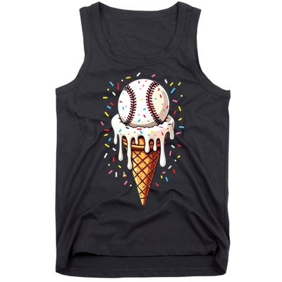 Baseball Drip Boy Ice Cream Cone Drip Baseball Tank Top