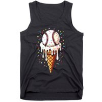 Baseball Drip Boy Ice Cream Cone Drip Baseball Tank Top