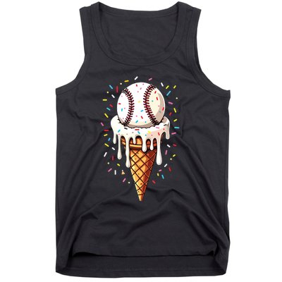 Baseball Drip Boy Ice Cream Cone Drip Baseball Tank Top