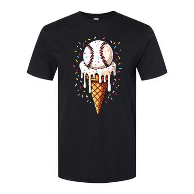 Baseball Drip Boy Ice Cream Cone Drip Baseball Softstyle CVC T-Shirt