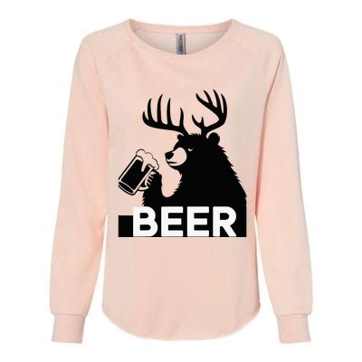 Beer Deer Womens California Wash Sweatshirt