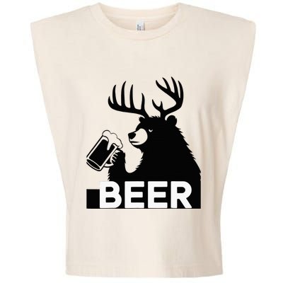 Beer Deer Garment-Dyed Women's Muscle Tee