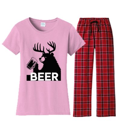 Beer Deer Women's Flannel Pajama Set