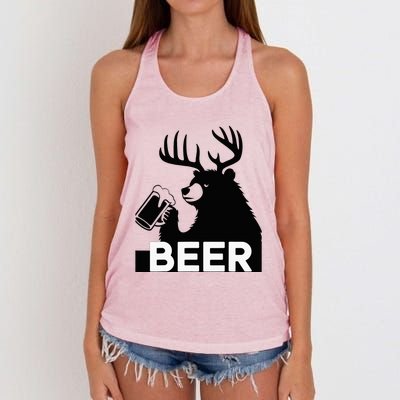 Beer Deer Women's Knotted Racerback Tank