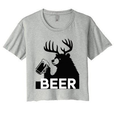 Beer Deer Women's Crop Top Tee