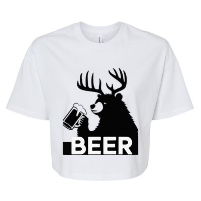 Beer Deer Bella+Canvas Jersey Crop Tee