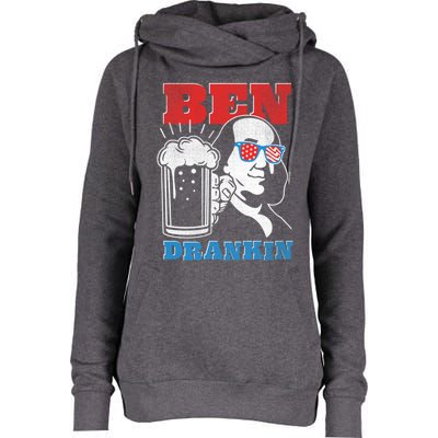 Ben Drankin Beer Mug Ben Franklin Patriotic Gift Womens Funnel Neck Pullover Hood