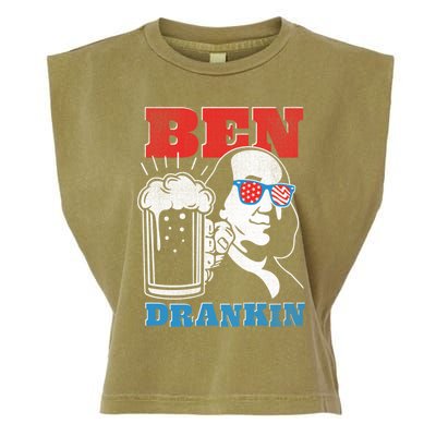 Ben Drankin Beer Mug Ben Franklin Patriotic Gift Garment-Dyed Women's Muscle Tee