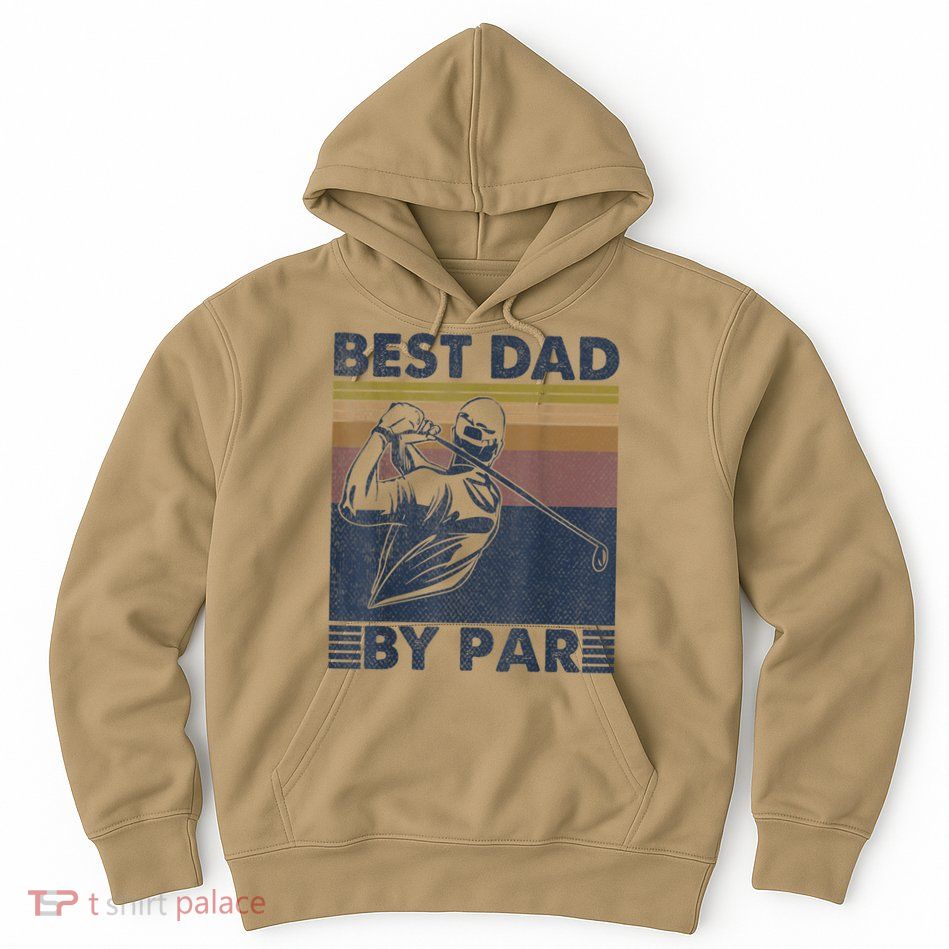 Best Dad By Par Golfer Golf Disc Golf Club Swing Retro Hoodie