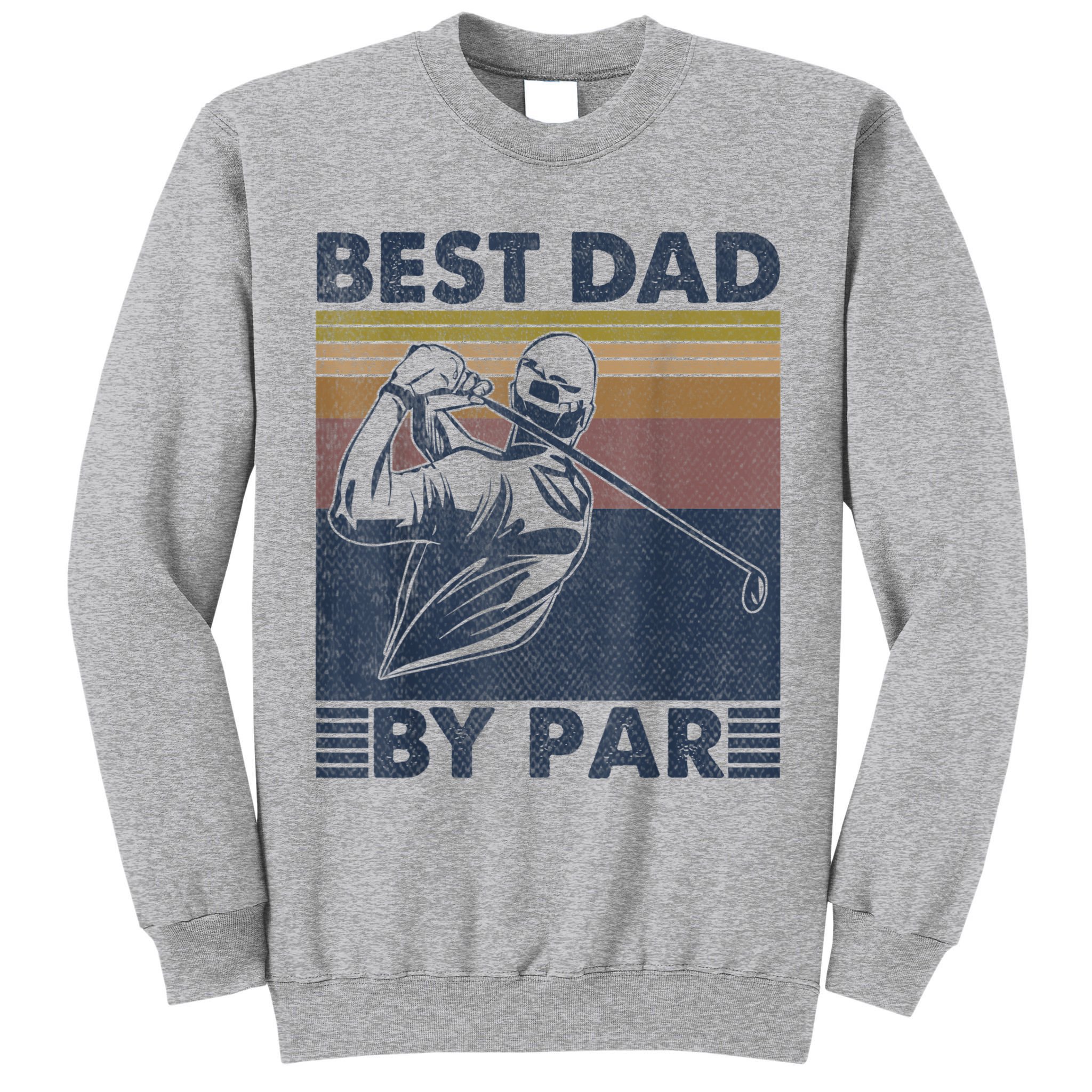 Best Dad By Par Golfer Golf Disc Golf Club Swing Retro Tall Sweatshirt