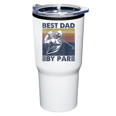 Best Dad By Par Golfer Golf Disc Golf Club Swing Retro Tumbler