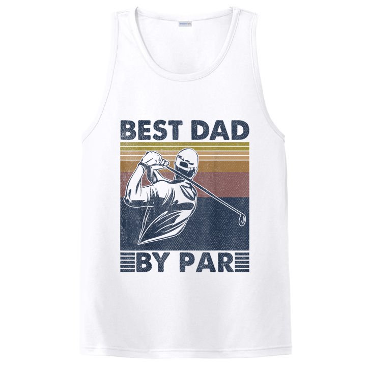 Best Dad By Par Golfer Golf Disc Golf Club Swing Retro PosiCharge Competitor Tank