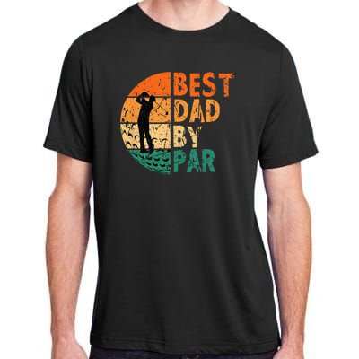 Best Dad By Par Golf Father's Day Golfing Funny Adult ChromaSoft Performance T-Shirt