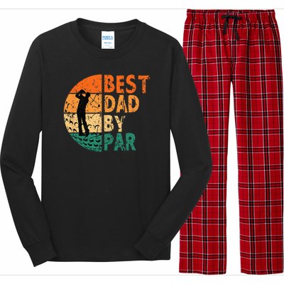 Best Dad By Par Golf Father's Day Golfing Funny Long Sleeve Pajama Set