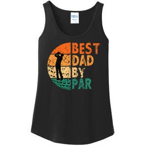 Best Dad By Par Golf Father's Day Golfing Funny Ladies Essential Tank