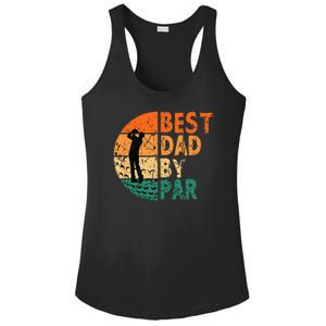 Best Dad By Par Golf Father's Day Golfing Funny Ladies PosiCharge Competitor Racerback Tank