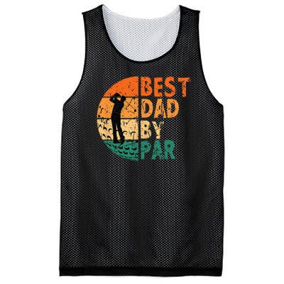 Best Dad By Par Golf Father's Day Golfing Funny Mesh Reversible Basketball Jersey Tank