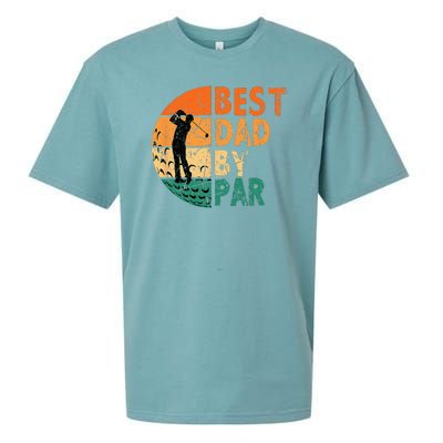 Best Dad By Par Golf Father's Day Golfing Funny Sueded Cloud Jersey T-Shirt