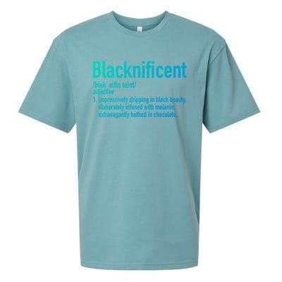 Blacknificent Definition Black History Black Pride Cool Gift Sueded Cloud Jersey T-Shirt