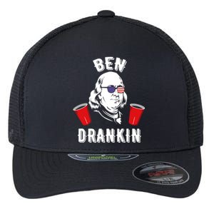 Ben Drankin Benjamin Franklin Sunglasses 4th Of July Gift Flexfit Unipanel Trucker Cap