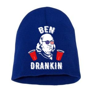 Ben Drankin Benjamin Franklin Sunglasses 4th Of July Gift Short Acrylic Beanie