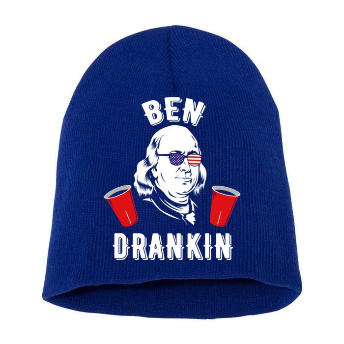 Ben Drankin Benjamin Franklin Sunglasses 4th Of July Gift Short Acrylic Beanie