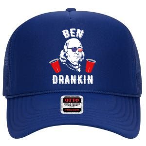 Ben Drankin Benjamin Franklin Sunglasses 4th Of July Gift High Crown Mesh Back Trucker Hat