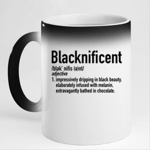 Blacknificent Definition Black History Black Pride Gift 11oz Black Color Changing Mug