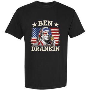 Ben Drankin Benjamin Franklin 4th Of July Funny Drinking Garment-Dyed Heavyweight T-Shirt