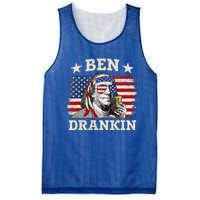 Ben Drankin Benjamin Franklin 4th Of July Funny Drinking Mesh Reversible Basketball Jersey Tank