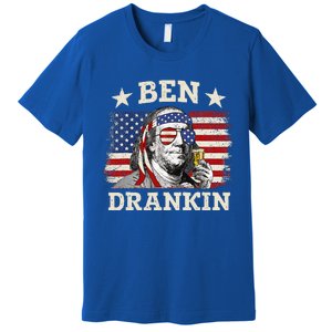 Ben Drankin Benjamin Franklin 4th Of July Funny Drinking Premium T-Shirt