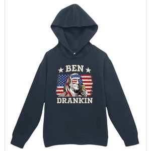 Ben Drankin Benjamin Franklin 4th Of July Funny Drinking Urban Pullover Hoodie