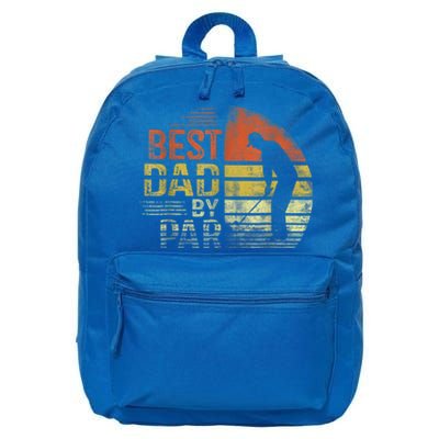 Best Dad By Par Retro Vintage Fathers Day Golf Lover Golfer 16 in Basic Backpack