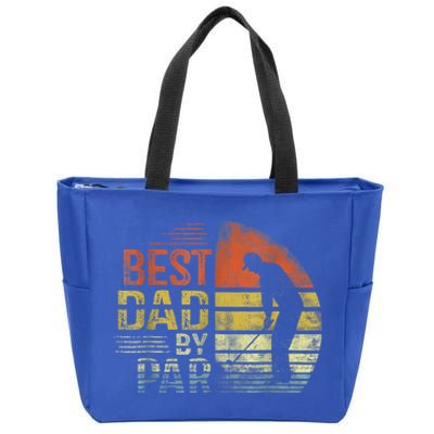 Best Dad By Par Retro Vintage Fathers Day Golf Lover Golfer Zip Tote Bag