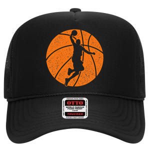 Basketball Dunk Ball Shooting Sports Game Trainer High Crown Mesh Back Trucker Hat