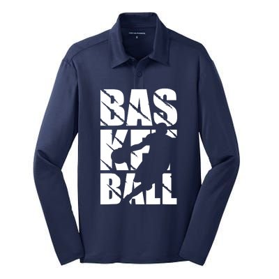 Basketball Design Silk Touch Performance Long Sleeve Polo