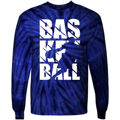 Basketball Design Tie-Dye Long Sleeve Shirt