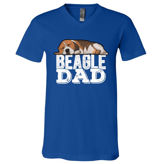 Beagle Dad Beagle Dog Lover Gift V-Neck T-Shirt