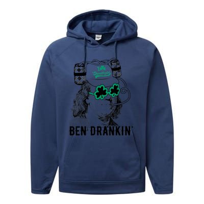 Ben Drankin Benjamin Franklin Funny St Patricks Day Performance Fleece Hoodie