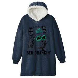 Ben Drankin Benjamin Franklin Funny St Patricks Day Hooded Wearable Blanket