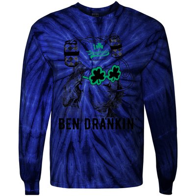 Ben Drankin Benjamin Franklin Funny St Patricks Day Tie-Dye Long Sleeve Shirt