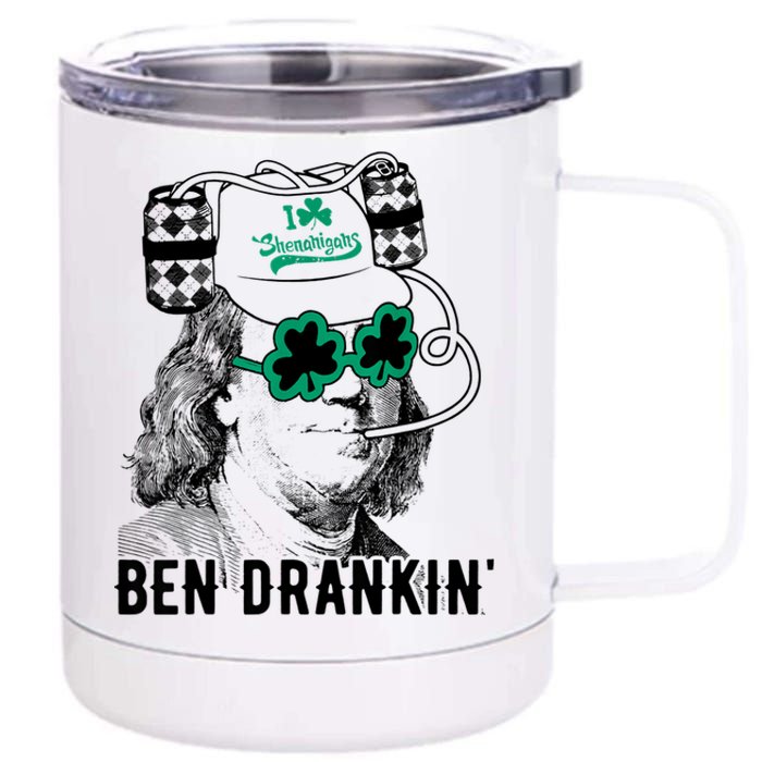 Ben Drankin Benjamin Franklin Funny St Patricks Day 12 oz Stainless Steel Tumbler Cup