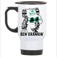 Ben Drankin Benjamin Franklin Funny St Patricks Day Stainless Steel Travel Mug