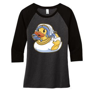 Bride Duck Women's Tri-Blend 3/4-Sleeve Raglan Shirt