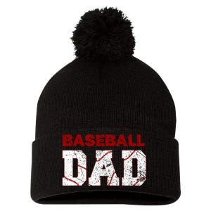 Baseball Dad Pom Pom 12in Knit Beanie