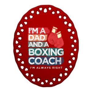 Boxing Daddy Boxer Dad Boxing Coach For FatherS Day Gift Ceramic Oval Ornament