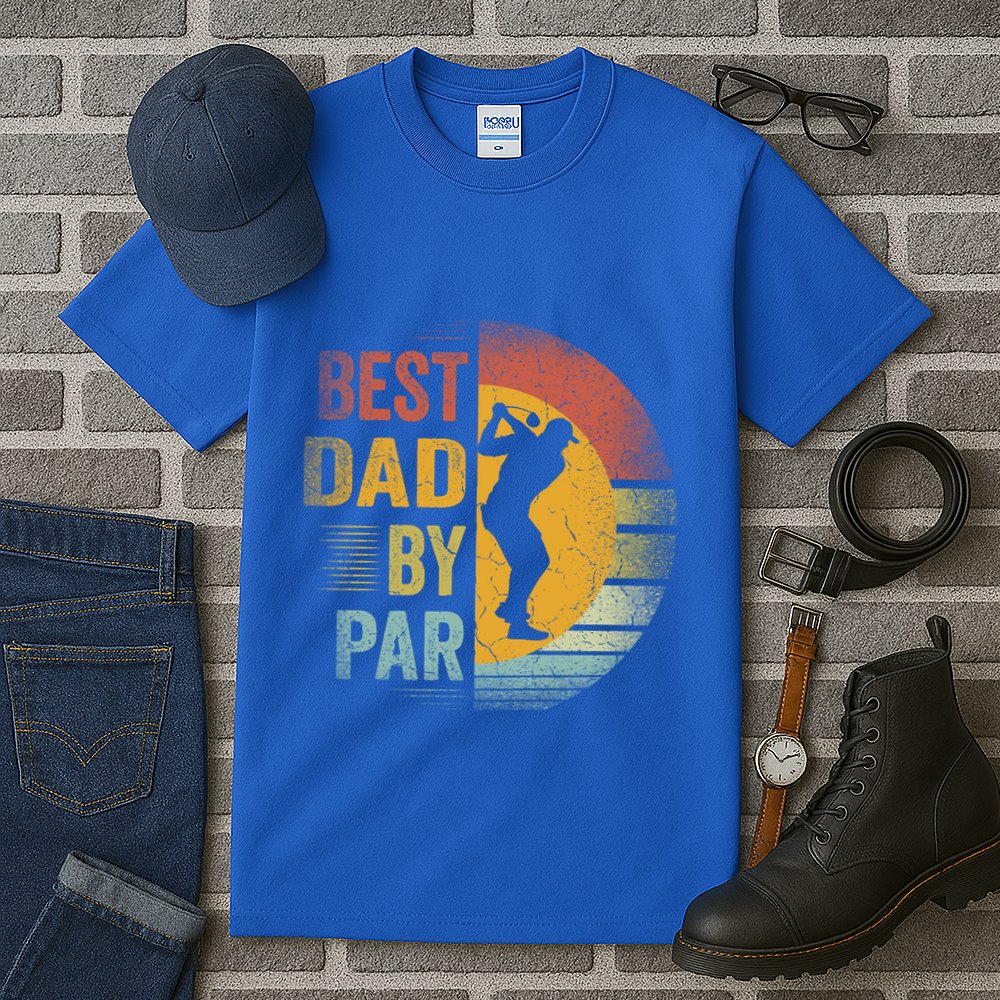 Best Dad By Par Golfing Golfer FatherS Day Golf Lover Gift Tall T-Shirt