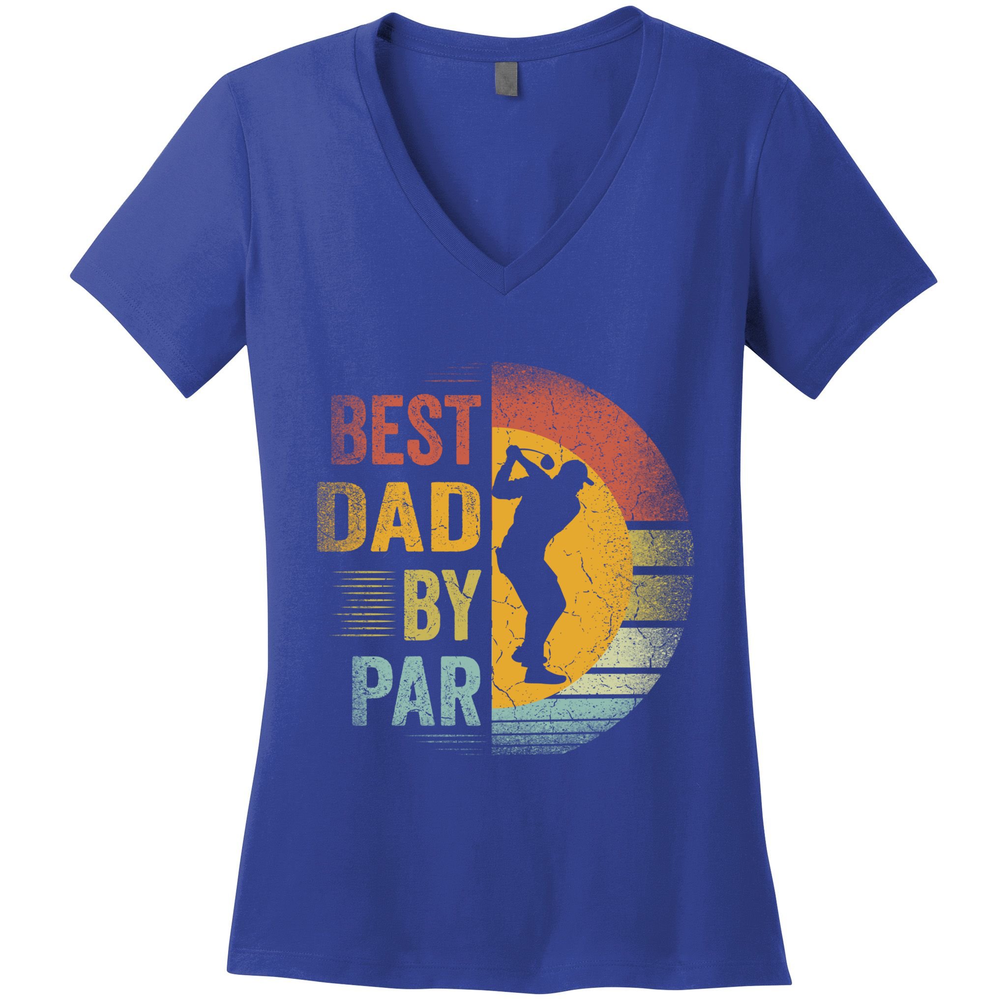 Best Dad By Par Golfing Golfer FatherS Day Golf Lover Gift Women's V-Neck T-Shirt
